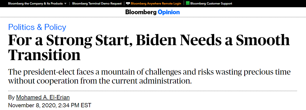 Mohamed A. El-Erian on Bloomberg Opinion